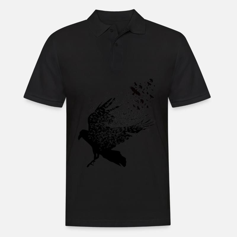 Wikinger - Walhalla Raben Grafik - Männer Poloshirt - Schwarz