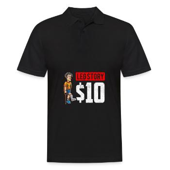 History broken leg broken bone recovery - Men's Polo Shirt - black - Front - Kai (181cm)