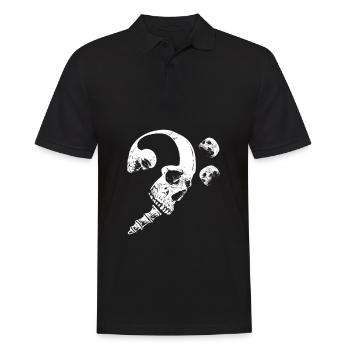 Skull bass clef bass player musician skeleton - Men's Polo Shirt - black - Front - Kai (181cm)
