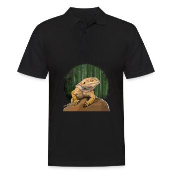 Les reptiles dragons barbus drôles aiment les animaux - Polo Homme - noir - Devant - Kai (181cm)