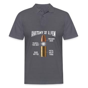 Munitions Pew Anatomy Pistolet à cartouche drôle - Polo Homme - charbon - Devant - Nico (186cm)