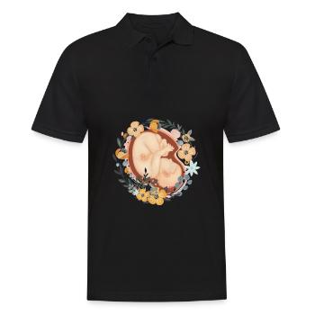 Fleur enfant enceinte mère sage-femme - Polo Homme - noir - Devant - Kai (181cm)