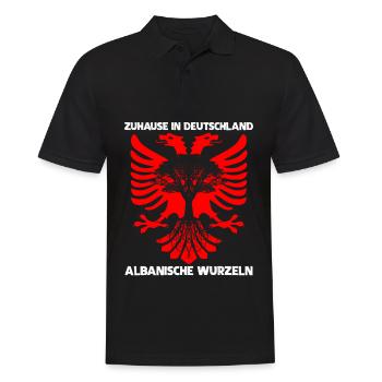 Albanien Wurzeln - Albaner Adler Spruch - Männer Poloshirt - Schwarz - Vorne - Kai (181cm)