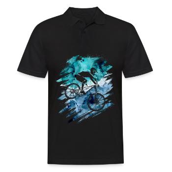 Vintage Mountainbike nature Downhill vélo - Polo Homme - noir - Devant - Kai (181cm)