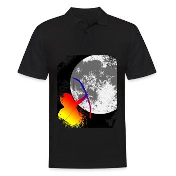 Archery - moon shot - Men's Polo Shirt - black - Front - Kai (181cm)