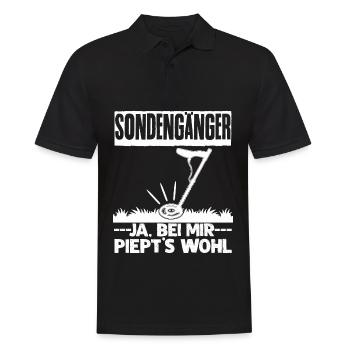 Sondeln piepen- lustiger Spruch - Männer Poloshirt - Schwarz - Vorne - Kai (181cm)