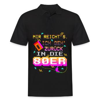 80er Jahre Retro 80s Pixel Spruch - Männer Poloshirt - Schwarz - Vorne - Kai (181cm)