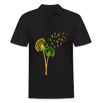 Kitesurfing dandelion with kite graphic - Men's Polo Shirt - black - Front - Kai (181cm)