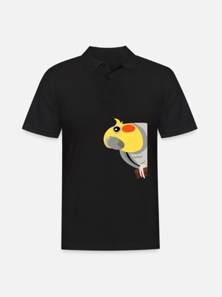 Nymphensittich niedlicher Papagei - Männer Poloshirt - Schwarz