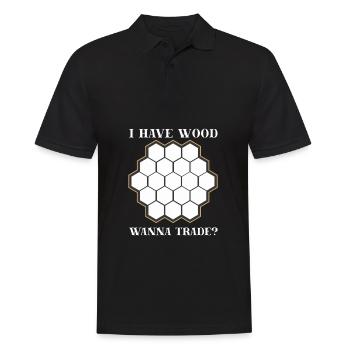 Funny board game settlers wood trade - Men's Polo Shirt - black - Front - Kai (181cm)