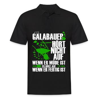 Galabau Landschaftsgärtner Spruch Witz - Männer Poloshirt - Schwarz - Vorne - Kai (181cm)
