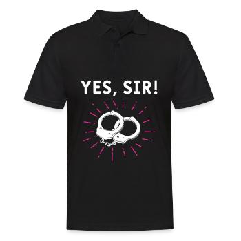 Unterwürfig Unartige Frau Handschellen pervers - Männer Poloshirt - Schwarz - Vorne - Kai (181cm)