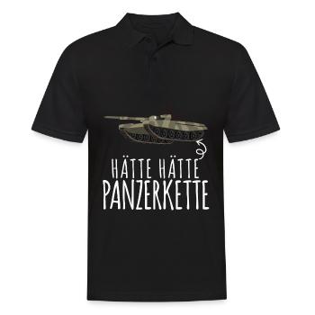 Panzer - Hätte Hätte Panzerkette Spruch - Männer Poloshirt - Schwarz - Vorne - Kai (181cm)