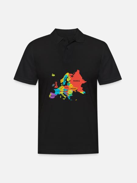 Europe Map Countries Geography - Men's Polo Shirt - black