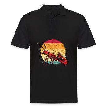 Vintage Ant Nature Forest Illustration - Men's Polo Shirt - black - Front - Kai (181cm)