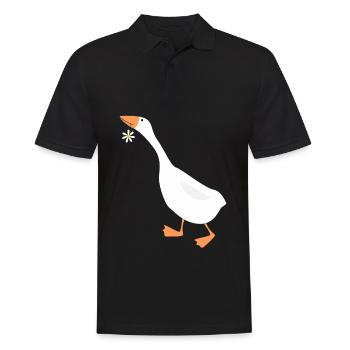 Daisy drôle d'oie avec fleur - Polo Homme - noir - Devant - Kai (181cm)