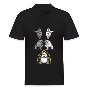 Lustige Panda Fusion Eisbär Transformation - Männer Poloshirt - Schwarz - Vorne - Kai (181cm)