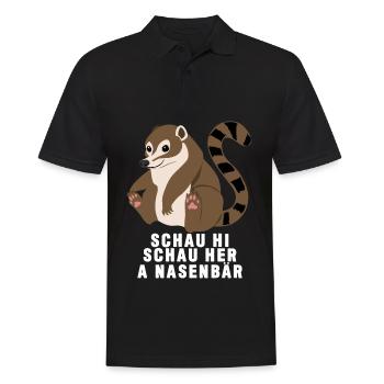 Nasenbär - niedlicher Spruch Reim - Männer Poloshirt - Schwarz - Vorne - Kai (181cm)