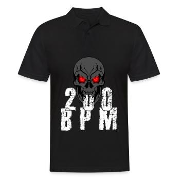 Gabber Hakken Uptempo 200 BPM Schädel - Männer Poloshirt - Schwarz - Vorne - Kai (181cm)