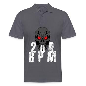 Gabber Hakken Uptempo 200 BPM skull - Men's Polo Shirt - charcoal grey - Front - Nico (186cm)