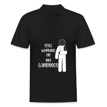 Gebrochener Arm Gute Besserung Stuntman Kind - Männer Poloshirt - Schwarz - Vorne - Kai (181cm)
