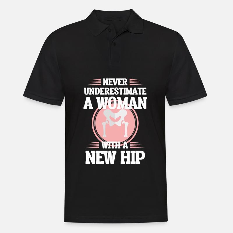 Hüftgelenkersatz Operation Ehefrau Mutter Genesung - Männer Poloshirt - Schwarz