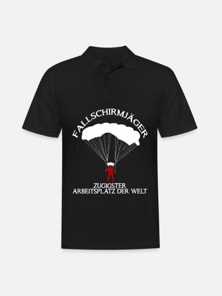 Fallschirmjäger - lustiger Spruch Witz - Männer Poloshirt - Schwarz