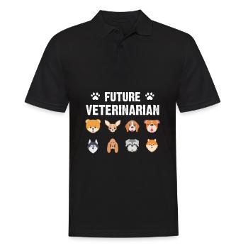 Future veterinarian dog child animal lover - Men's Polo Shirt - black - Front - Kai (181cm)