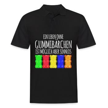 Gummibärchen lustiger Spruch Witz - Männer Poloshirt - Schwarz - Vorne - Kai (181cm)