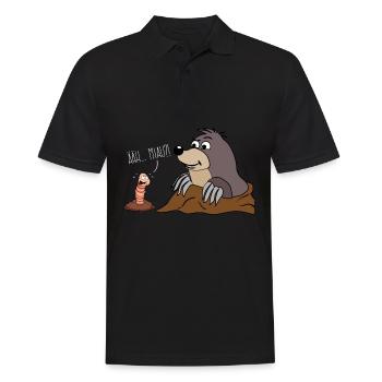 Taupe et ver de terre - graphiques amusants - Polo Homme - noir - Devant - Kai (181cm)