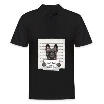 French Bulldog Prison Mug Shot - Men's Polo Shirt - black - Front - Kai (181cm)