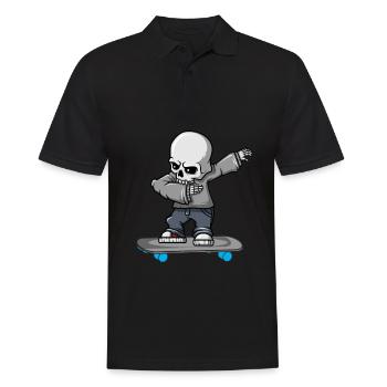 Dabbing skeleton skateboard Halloween skater - Men's Polo Shirt - black - Front - Kai (181cm)