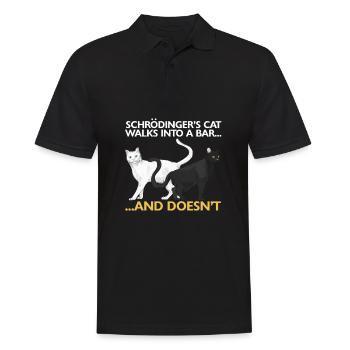 Le chat de Schrödinger drôle de science physique - Polo Homme - noir - Devant - Kai (181cm)