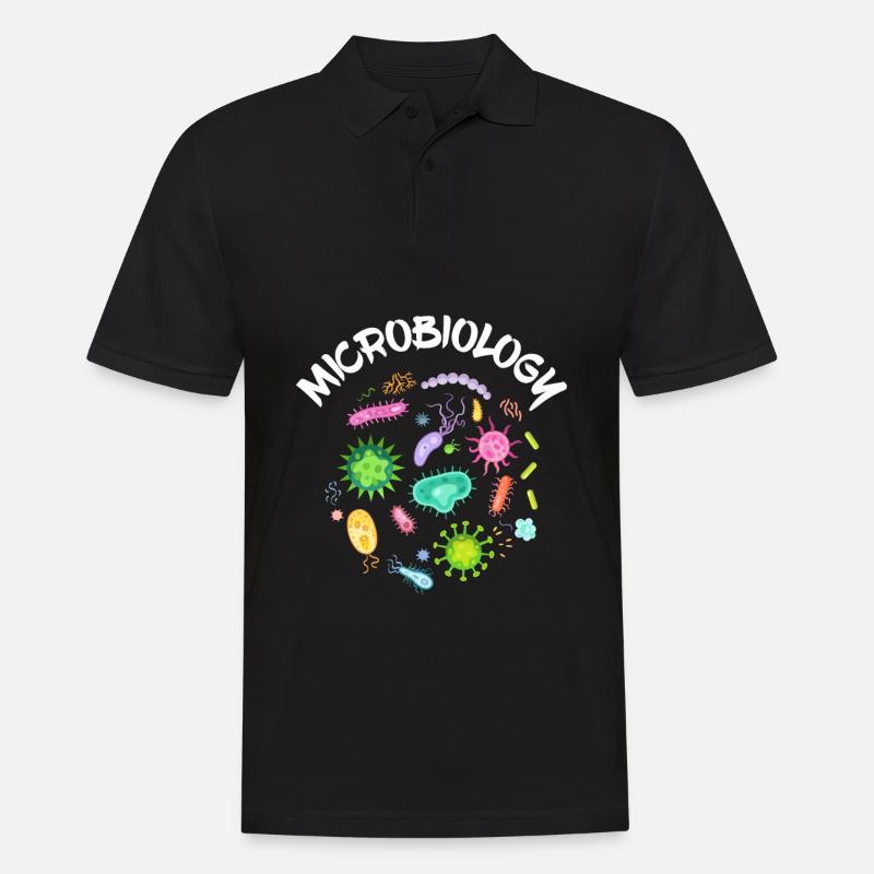 Microbiology scientist bacteria microscope - Men's Polo Shirt - black