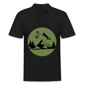 BMX Bike Freestyle Sturz Grafik lustig - Männer Poloshirt - Schwarz - Vorne - Kai (181cm)