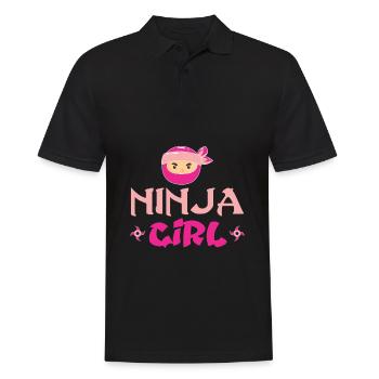 Ninja Mädchen Süße Tochter Enkelin Nichte - Männer Poloshirt - Schwarz - Vorne - Kai (181cm)