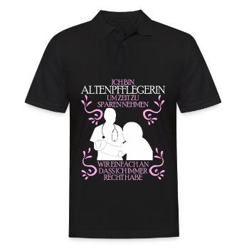 Aide-soignante pour personnes âgées - sort amusant - Polo Homme - noir - Devant - Kai (181cm)