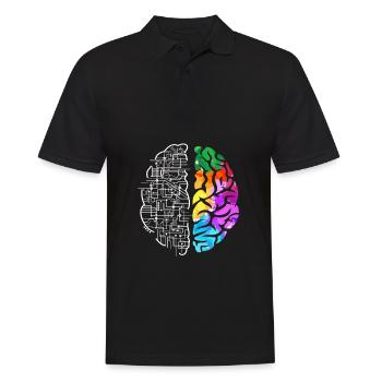 Buntes Gehirn Wissenschaft Kunst - Männer Poloshirt - Schwarz - Vorne - Kai (181cm)