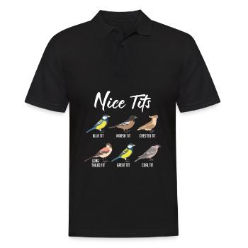 Lustige Vögel Meisen Vogelbeobachtung Humor - Männer Poloshirt - Schwarz - Vorne - Kai (181cm)