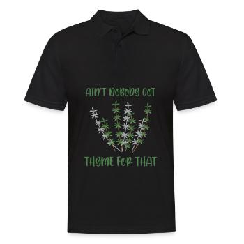 Gartenarbeit Wortspiel Thymian Pflanzen Gärtner - Männer Poloshirt - Schwarz - Vorne - Kai (181cm)