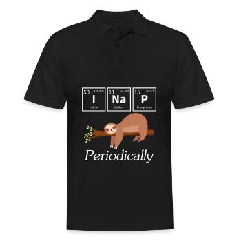 Funny scientist chemistry sloth nap - Men's Polo Shirt - black - Front - Kai (181cm)