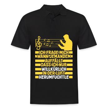 Dirigent mit Taktstock lustiger Spruch - Männer Poloshirt - Schwarz - Vorne - Kai (181cm)