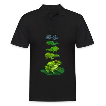 Frosch Kaulquappe Biologie Metamorphose Zyklus - Männer Poloshirt - Schwarz - Vorne - Kai (181cm)
