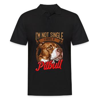 Pitbull chien relation chiot parent amour pour les animaux - Polo Homme - noir - Devant - Kai (181cm)