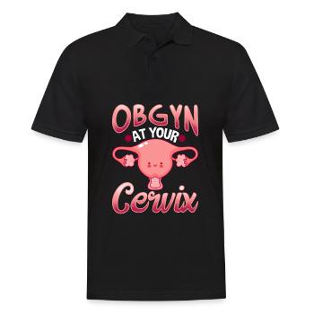Uterus obstetrician gynecologist doctor OBGYN - Men's Polo Shirt - black - Front - Kai (181cm)