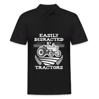Ferme d'amour drôle de tracteur agricole - Polo Homme - noir - Devant - Kai (181cm)