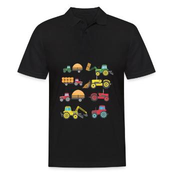 Enfant agricole de ferme tracteur cool - Polo Homme - noir - Devant - Kai (181cm)