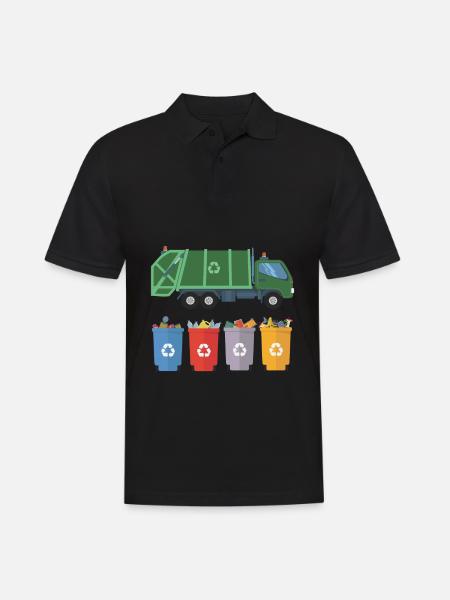 Müllwagen Kinder Müll Recycling - Männer Poloshirt - Schwarz