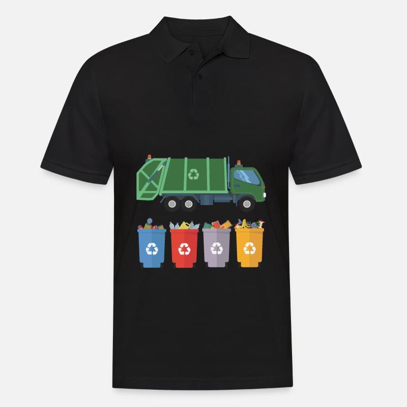 Müllwagen Kinder Müll Recycling - Männer Poloshirt - Schwarz