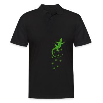 Amant de gecko propriétaire de reptile lézard drôle - Polo Homme - noir - Devant - Kai (181cm)